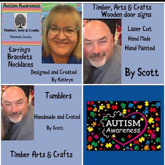 Autism Awareness Resin Teardrop Pendant With Dried Flowers & Autism Cros… - Picture 6 of 10